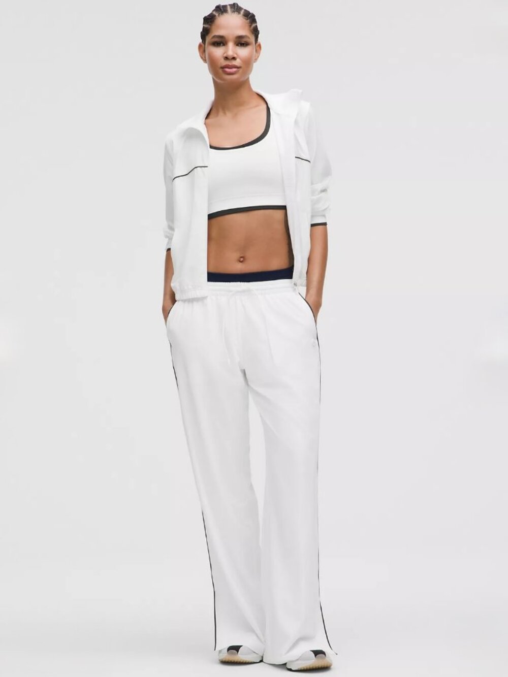 Lululemon Court Rival Wide-Leg Track Pant White/ Club Blue Size 6